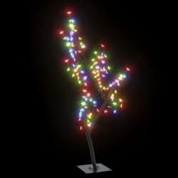 vidaXL Weihnachtsbaum 128 LEDs Bunt Kirschblüten 120 cm