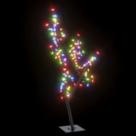 vidaXL Weihnachtsbaum 128 LEDs Bunt Kirschblüten 120 cm