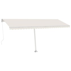 vidaXL Gelenkarmmarkise mit Pfosten 500x350 cm Creme