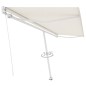 vidaXL Gelenkarmmarkise mit Pfosten 500x350 cm Creme vidaXL Gelenkarmmarkise mit Pfosten 500x350 cm Creme