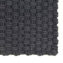 vidaXL Teppich Rechteckig Anthrazit 120x180 cm Baumwolle