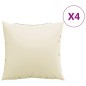 Zierkissen 4 Stk. Creme 50x50 cm Stoff Zierkissen 4 Stk. Creme 50x50 cm Stoff