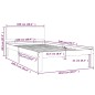 vidaXL Massivholzbett Grau Kiefer 100x200 cm vidaXL Massivholzbett Grau Kiefer 100x200 cm