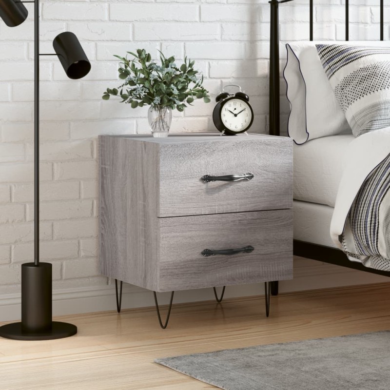 vidaXL Nachttisch Grau Sonoma 40x35x47,5 cm Holzwerkstoff vidaXL Nachttisch Grau Sonoma 40x35x47,5 cm Holzwerkstoff