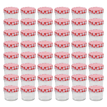 vidaXL Marmeladengläser mit Weißen/Roten Deckeln 48 Stk. 110 ml