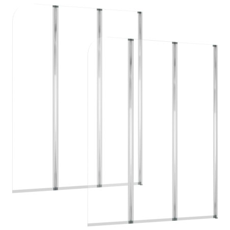 vidaXL Duschabtrennungen 2 Stk. 104x130 cm Hartglas Transparent