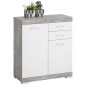 FMD Kommode mit 2 Türen & 2 Schubladen 80×34,9×89,9 cm Weiß/Betongrau FMD Kommode mit 2 Türen & 2 Schubladen 80×34,9×89,9 cm Weiß/Betongrau