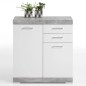 FMD Kommode mit 2 Türen & 2 Schubladen 80×34,9×89,9 cm Weiß/Betongrau FMD Kommode mit 2 Türen & 2 Schubladen 80×34,9×89,9 cm Weiß/Betongrau