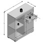 FMD Kommode mit 2 Türen & 2 Schubladen 80×34,9×89,9 cm Weiß/Betongrau FMD Kommode mit 2 Türen & 2 Schubladen 80×34,9×89,9 cm Weiß/Betongrau