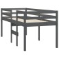 vidaXL Hochbett Grau 90x200 cm Massivholz Kiefer vidaXL Hochbett Grau 90x200 cm Massivholz Kiefer