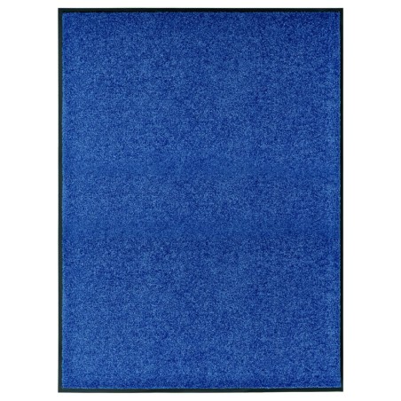 vidaXL Fußmatte Waschbar Blau 90x120 cm 