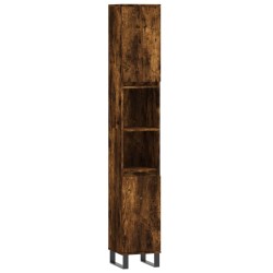 vidaXL Badschrank Räuchereiche 30x30x190 cm Holzwerkstoff