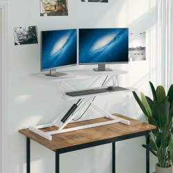 vidaXL Arbeitsstation Verstellbar 90x40x(13-50) cm Stahl Holzwerkstoff