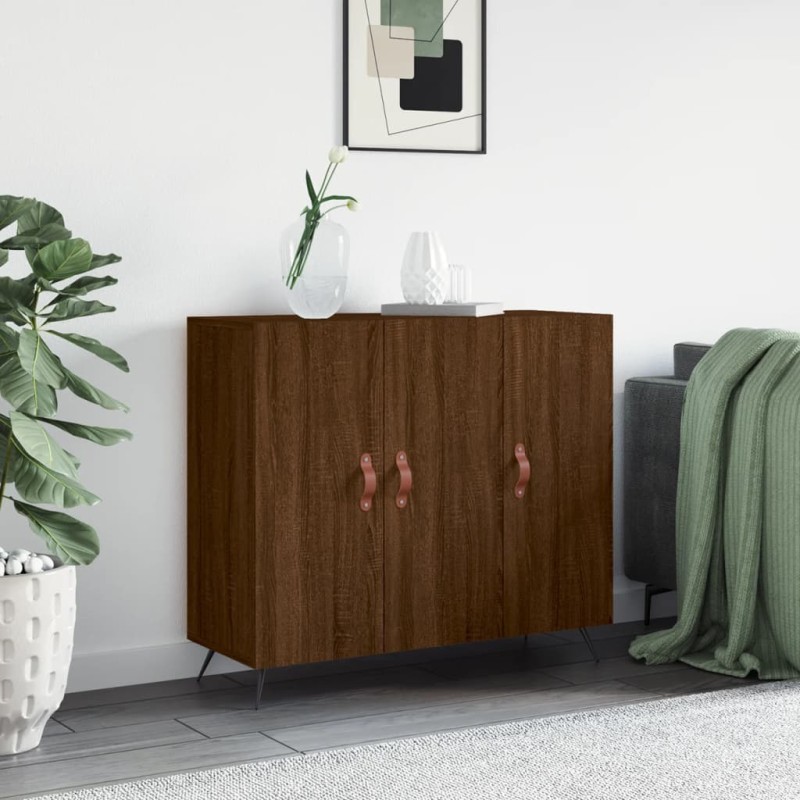 vidaXL Sideboard Braun Eichen-Optik 90x34x80 cm Holzwerkstoff vidaXL Sideboard Braun Eichen-Optik 90x34x80 cm Holzwerkstoff