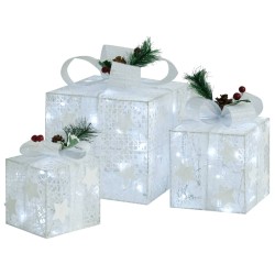 vidaXL Geschenkboxen Deko-Set 3 Stk. Weiß Outdoor Indoor