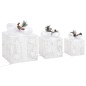 vidaXL Geschenkboxen Deko-Set 3 Stk. Weiß Outdoor Indoor vidaXL Geschenkboxen Deko-Set 3 Stk. Weiß Outdoor Indoor