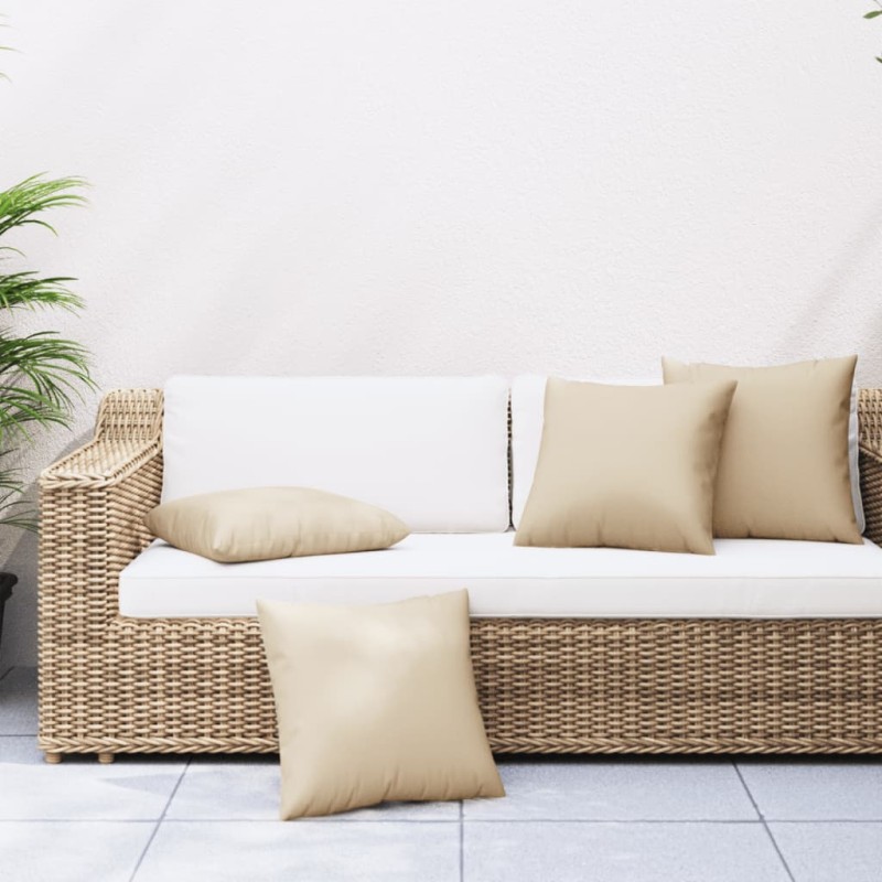 Zierkissen 4 Stk. Beige 50x50 cm Stoff Zierkissen 4 Stk. Beige 50x50 cm Stoff
