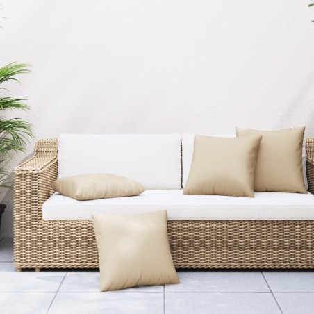 Zierkissen 4 Stk. Beige 50x50 cm Stoff