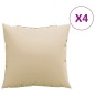 Zierkissen 4 Stk. Beige 50x50 cm Stoff Zierkissen 4 Stk. Beige 50x50 cm Stoff