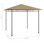 vidaXL Pavillon 3x3x2,7 m Taupe 180 g/m² vidaXL Pavillon 3x3x2,7 m Taupe 180 g/m²