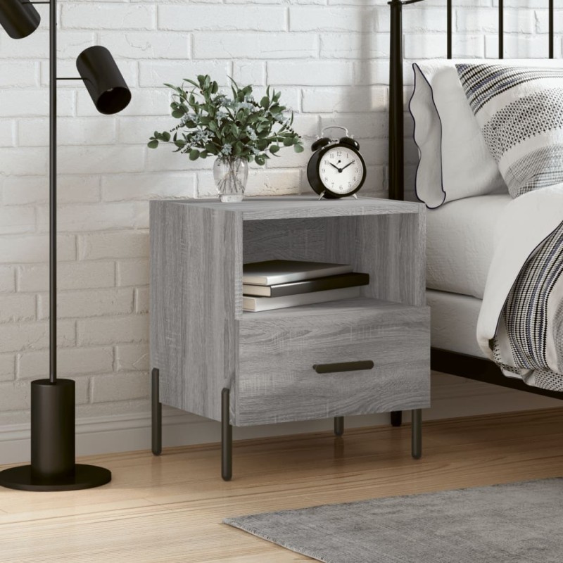 vidaXL Nachttisch Grau Sonoma 40x35x47,5 cm Holzwerkstoff vidaXL Nachttisch Grau Sonoma 40x35x47,5 cm Holzwerkstoff