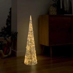 vidaXL LED-Kegel Acryl Weihnachtsdeko Pyramide Warmweiß 90 cm