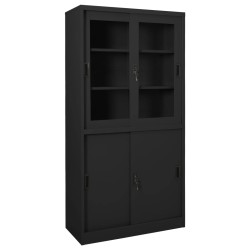vidaXL Büroschrank mit Schiebetür Anthrazit 90x40x180 cm Stahl 