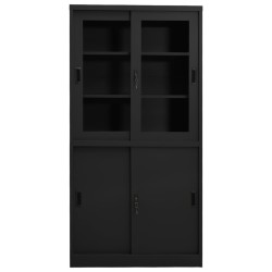 vidaXL Büroschrank mit Schiebetür Anthrazit 90x40x180 cm Stahl 