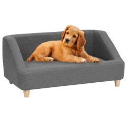 vidaXL Hundesofa Grau 85x50x39 cm Leinen