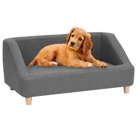 vidaXL Hundesofa Grau 85x50x39 cm Leinen