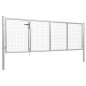 vidaXL Gartentor Stahl 350 x 100 cm Silbern vidaXL Gartentor Stahl 350 x 100 cm Silbern
