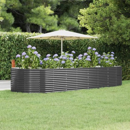 vidaXL Hochbeet Anthrazit 367x140x68 cm Pulverbeschichteter Stahl