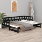 vidaXL Tagesbett Ausziehbar Schwarz Massivholz Kiefer 2x(90x190) cm vidaXL Tagesbett Ausziehbar Schwarz Massivholz Kiefer 2x(90x190) cm