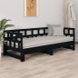 vidaXL Tagesbett Ausziehbar Schwarz Massivholz Kiefer 2x(90x190) cm vidaXL Tagesbett Ausziehbar Schwarz Massivholz Kiefer 2x(90x190) cm
