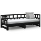 vidaXL Tagesbett Ausziehbar Schwarz Massivholz Kiefer 2x(90x190) cm vidaXL Tagesbett Ausziehbar Schwarz Massivholz Kiefer 2x(90x190) cm