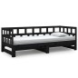 vidaXL Tagesbett Ausziehbar Schwarz Massivholz Kiefer 2x(90x190) cm vidaXL Tagesbett Ausziehbar Schwarz Massivholz Kiefer 2x(90x190) cm