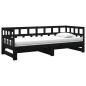 vidaXL Tagesbett Ausziehbar Schwarz Massivholz Kiefer 2x(90x190) cm vidaXL Tagesbett Ausziehbar Schwarz Massivholz Kiefer 2x(90x190) cm