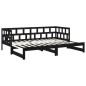 vidaXL Tagesbett Ausziehbar Schwarz Massivholz Kiefer 2x(90x190) cm vidaXL Tagesbett Ausziehbar Schwarz Massivholz Kiefer 2x(90x190) cm