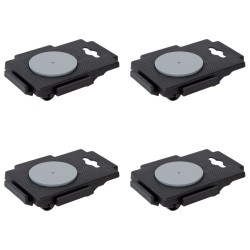 vidaXL Transportroller mit 8 Rollen 4 Stk. Schwarz Polypropylen 150 kg