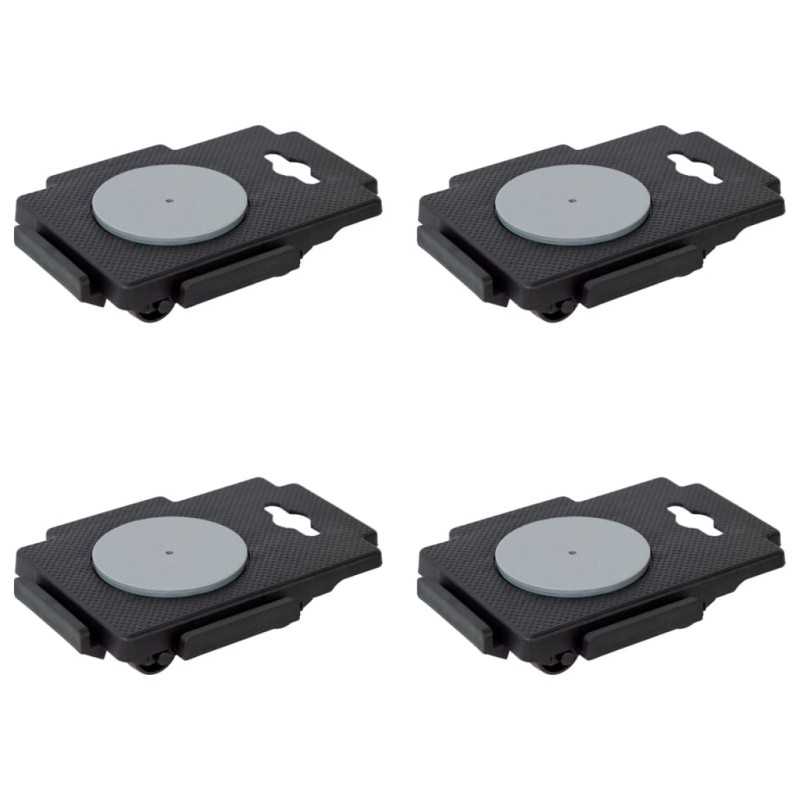 vidaXL Transportroller mit 8 Rollen 4 Stk. Schwarz Polypropylen 150 kg vidaXL Transportroller mit 8 Rollen 4 Stk. Schwarz Polypropylen 150 kg