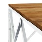 vidaXL Couchtisch Silbern Edelstahl und Massivholz Akazie vidaXL Couchtisch Silbern Edelstahl und Massivholz Akazie