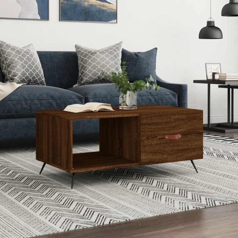 vidaXL Couchtisch Braun Eichen-Optik 90x50x40 cm Holzwerkstoff vidaXL Couchtisch Braun Eichen-Optik 90x50x40 cm Holzwerkstoff