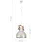 vidaXL Hängelampe Industriestil 25 W Silbern Rund 40 cm E27 vidaXL Hängelampe Industriestil 25 W Silbern Rund 40 cm E27