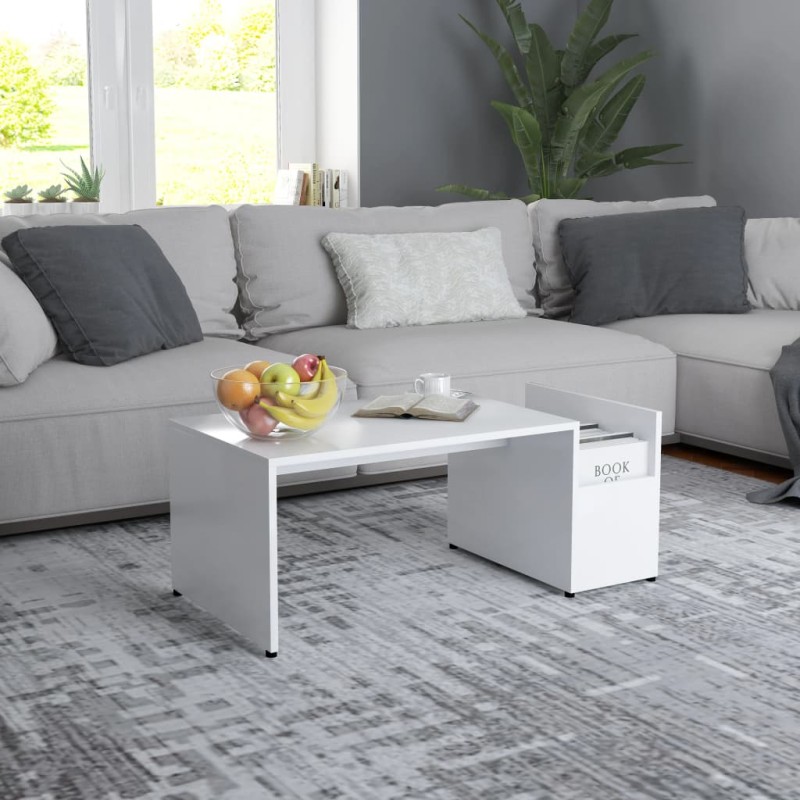 vidaXL Couchtisch Weiß 90x45x35 cm Holzwerkstoff vidaXL Couchtisch Weiß 90x45x35 cm Holzwerkstoff