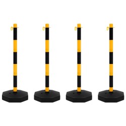 vidaXL Kettenpfosten-Set mit 10 m Kunststoffkette