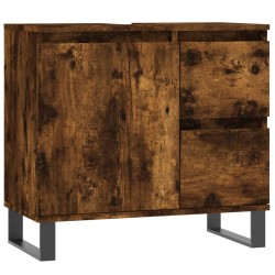 vidaXL Badschrank Räuchereiche 65x33x60 cm Holzwerkstoff