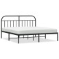 vidaXL Bettgestell mit Kopfteil Metall Schwarz 180x200 cm vidaXL Bettgestell mit Kopfteil Metall Schwarz 180x200 cm