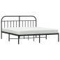 vidaXL Bettgestell mit Kopfteil Metall Schwarz 180x200 cm vidaXL Bettgestell mit Kopfteil Metall Schwarz 180x200 cm