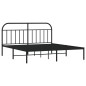 vidaXL Bettgestell mit Kopfteil Metall Schwarz 180x200 cm vidaXL Bettgestell mit Kopfteil Metall Schwarz 180x200 cm