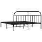 vidaXL Bettgestell mit Kopfteil Metall Schwarz 180x200 cm vidaXL Bettgestell mit Kopfteil Metall Schwarz 180x200 cm